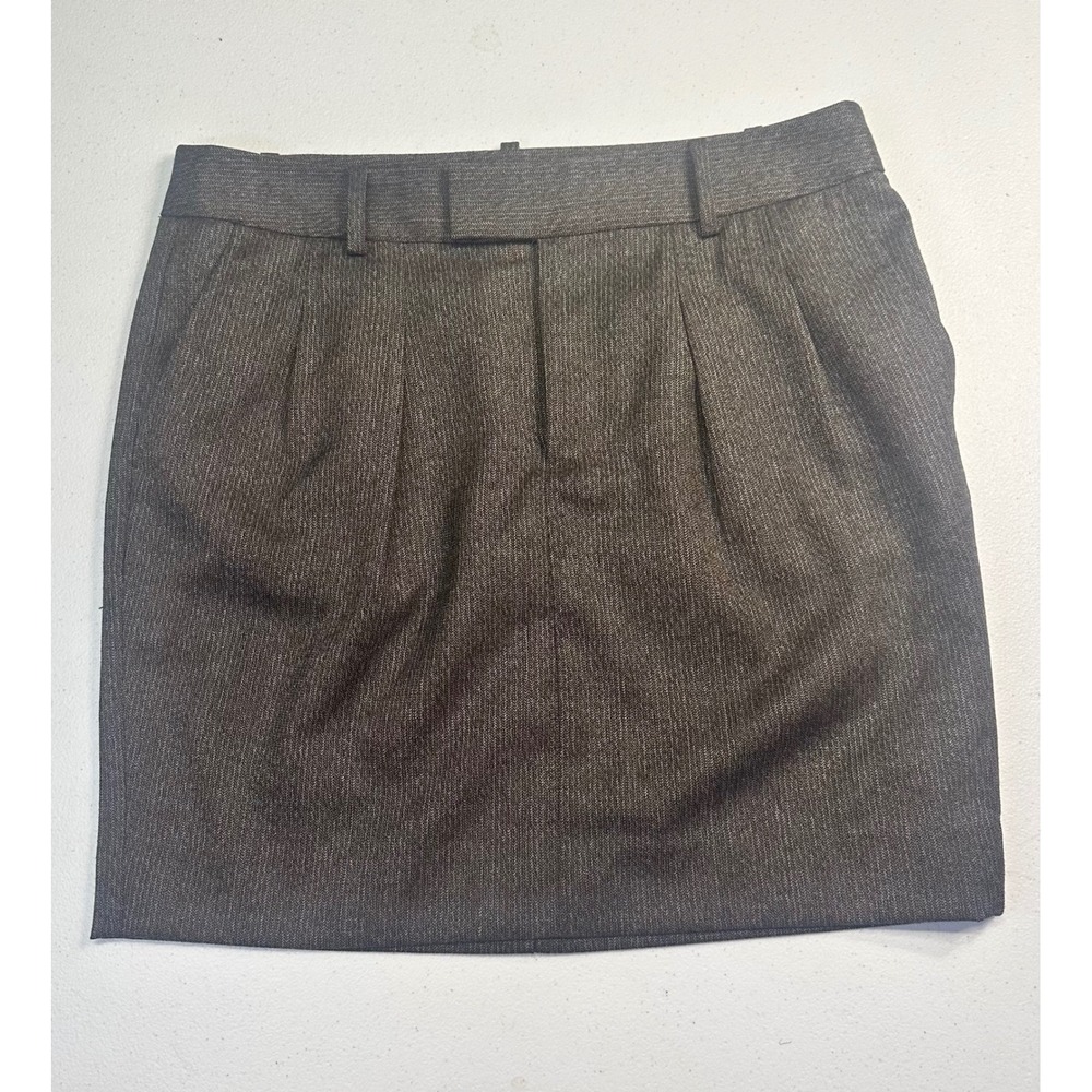 Gap Womens‎ Brown Herringbone Wool Blend Mini Skirt Size 6 Stretch 620832